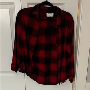 Old Navy Red and Black Checkered Shirt